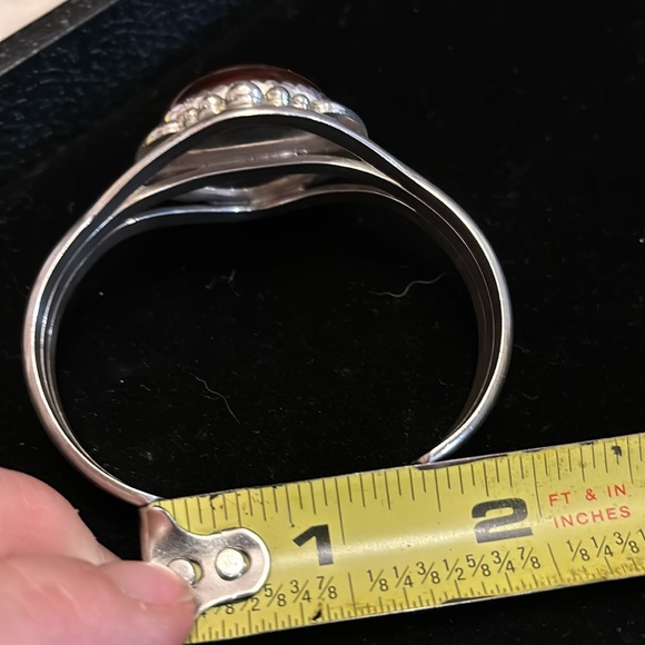 Sterling silver and Baltic amber cuff - Picture 10 of 13